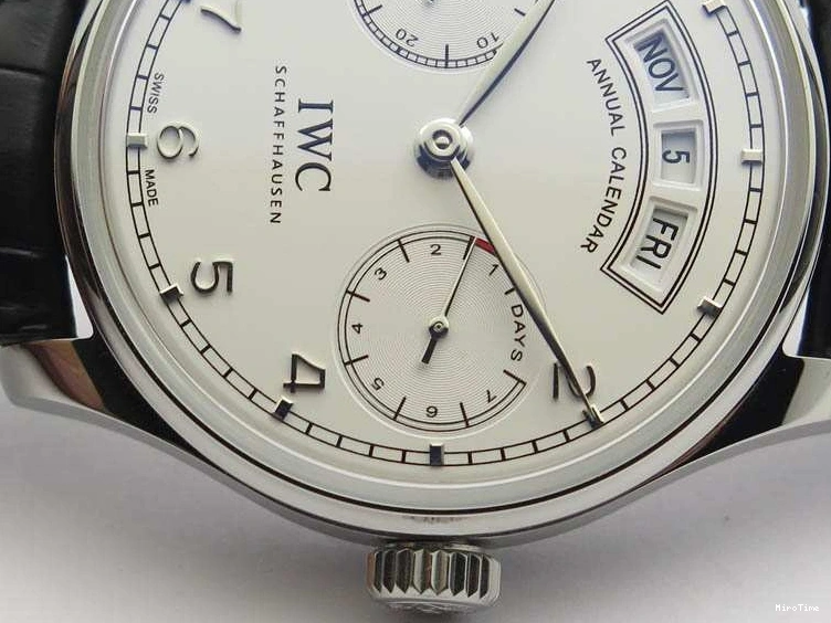 MIROTIME 0208 SportInspired Portuguese Real PR Real Annual Calendar IW503501 YLF 1:1 Best Edition White Dial On Leather Strap A 7241